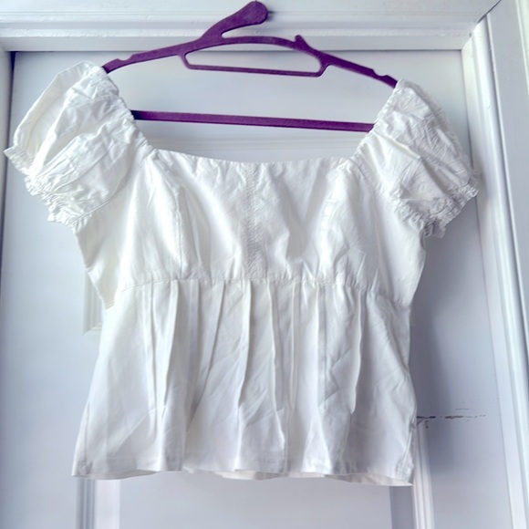 Anthropologie Tops - NWT Anthropologie white off the shoulder short sleeve shirt size S